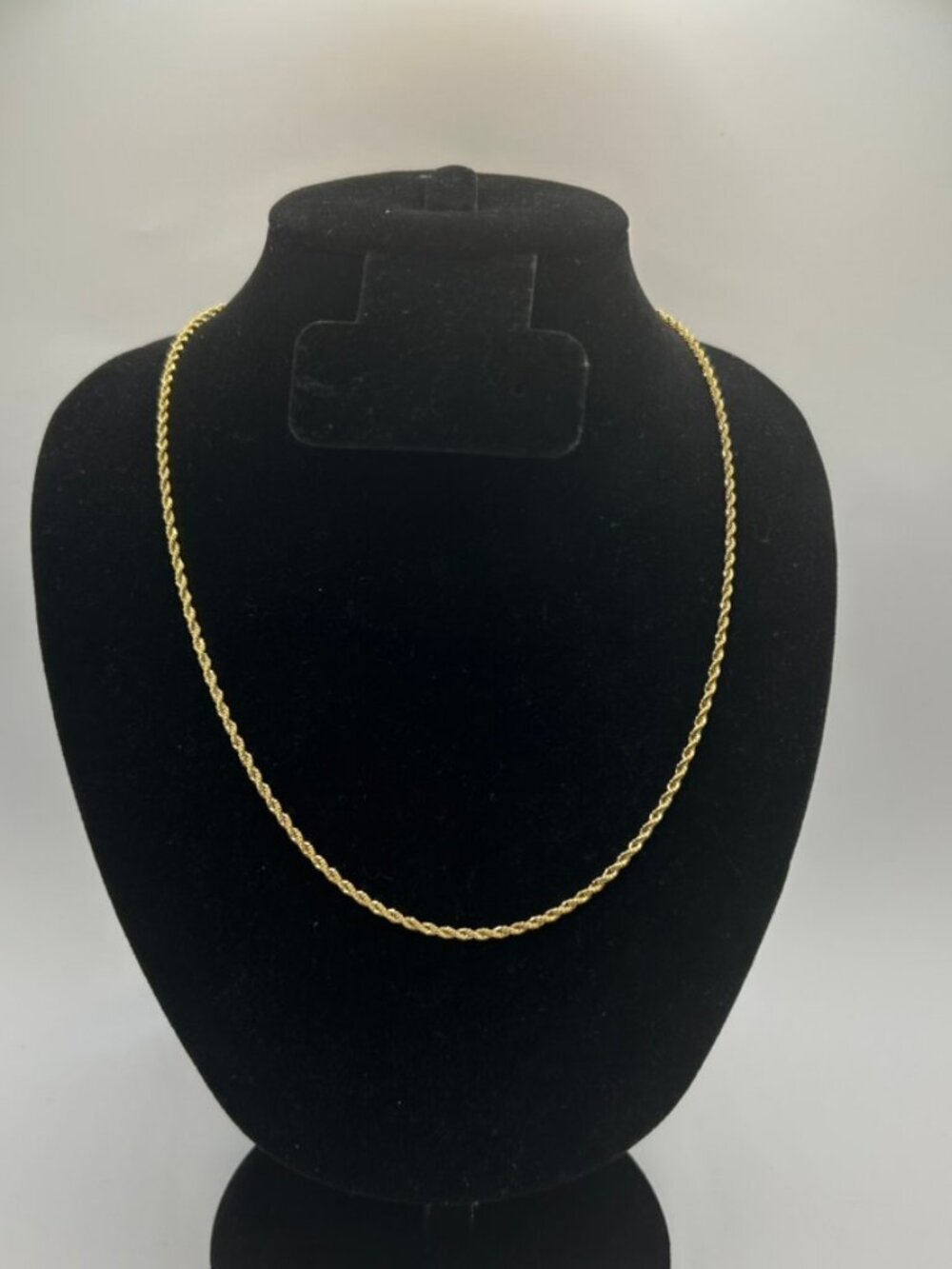 Real 18k Gold Twisted Rope Chain 2mm Plated Necklace 22 Inch Mens Bold Clean